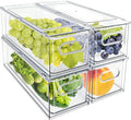 MineSign 4Pack Stackable Fridge Drawers Pull-out Storage Bins by MineSign
