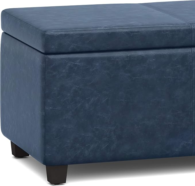 SIMPLIHOME Avalon 48 inch Wide Contemporary Rectangle Storage Ottoman Bench in - Image 8
