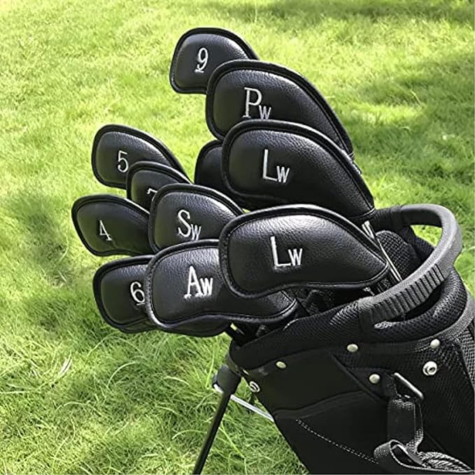 CRAFTSMAN GOLF 12pcs or 1pc Thick Synthetic Leather Golf Iron Head Covers Set - Image 2
