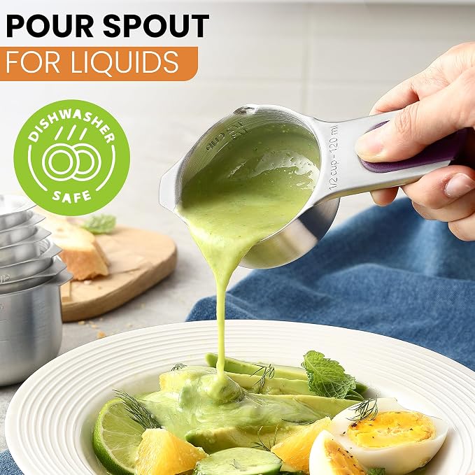 Spring Chef Magnetic Stainless Steel Measuring Cups, Kitchen Tools - Image 6