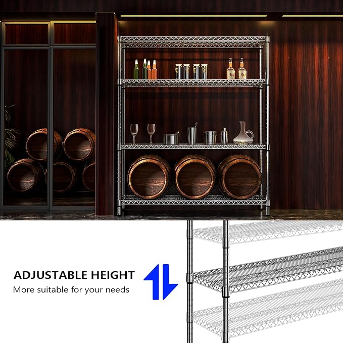 1760 LBs 4 Tier Storage Rack Metal Wire Shelving Unit, Storage Standing Shelf - Image 6