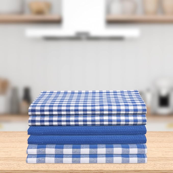 Kitchen Towels Set of 6 Soft Premium Cotton Highly Absorbent Dish Towels 18x28 - Image 5