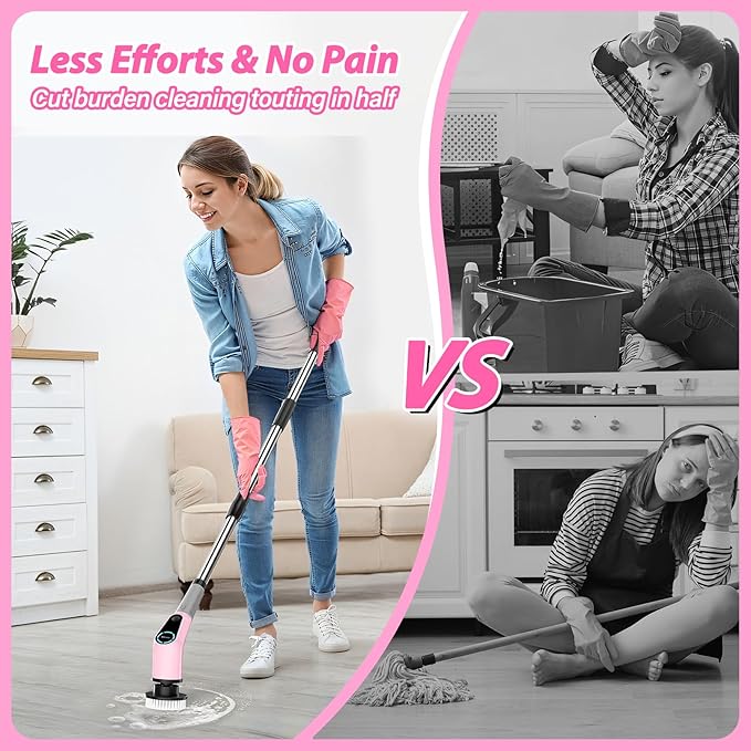 Electric Spin Scrubber, Cordless Cleaning Brush, Shower Scrubber - Image 2