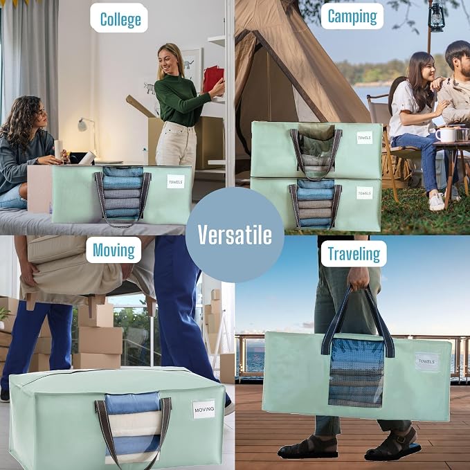 VENO 2 Pack Moving Bags for College, Heavy-Duty Storage Totes, Moving Boxes and - Image 6