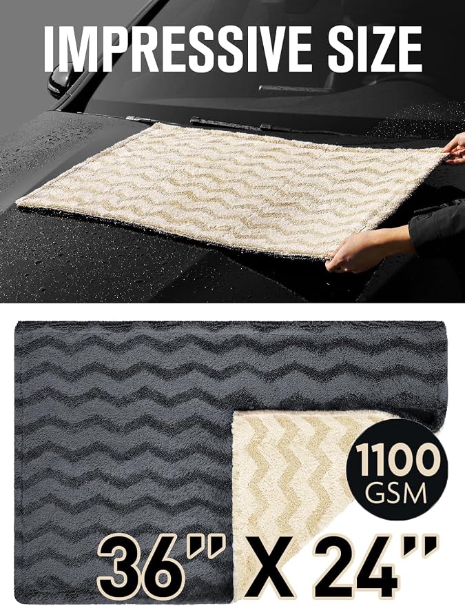 Fantasticlean Extra Large Car Drying Towel- 36‘’ by 24'' -Premium Microfiber - Image 7