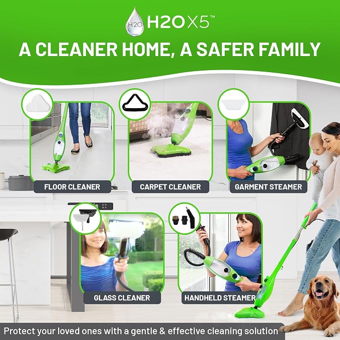 H2O X5 5-in-1 Multi-Purpose Steam Mop, Handheld Steam Cleaner, Adjustable Height - Image 8