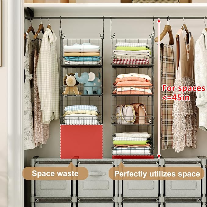 4 Tier Closet Hanging Organizer, Closet Organizers and Storage - Image 2