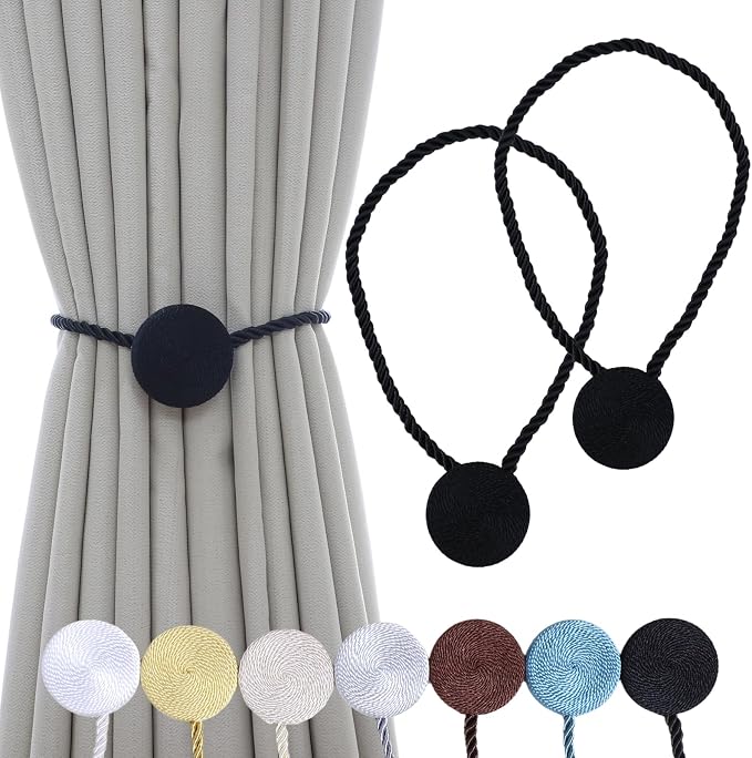 Magnetic Curtain Tiebacks - 12mm Magnetic Tie Backs by SLIFEOW