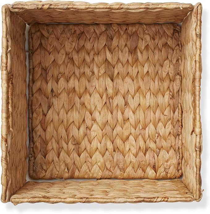 Casafield 10.5" x 10.5" Water Hyacinth Storage Baskets, Natural - Image 6