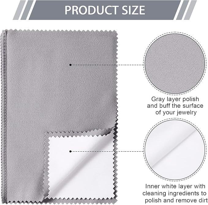 Breling 6 Pcs Silver Jewelry Polishing Cloths 6 x 8 inches Jewelry Cleaning - Image 3