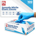Synsafe 4 Mil - Blue Nitrile Exam Gloves –Disposable Latex Free & Powder Free – by LONDONLABS