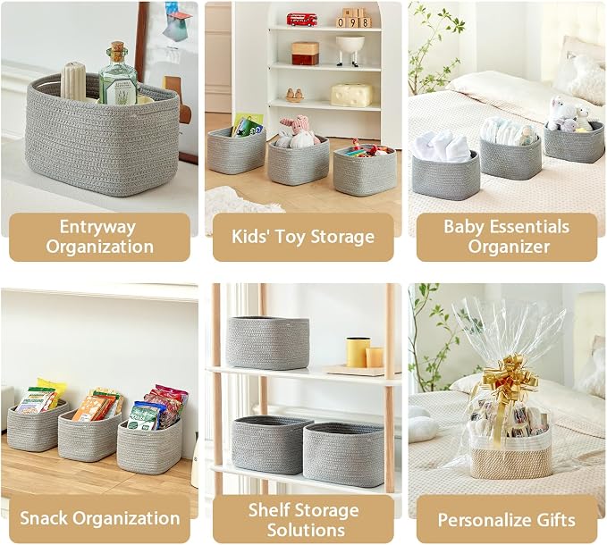 Small Cotton Rope Basket – Storage Bin - Image 3