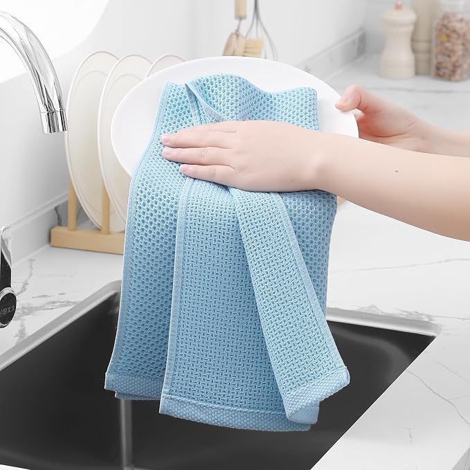 Homaxy 100% Cotton Waffle Weave Kitchen Dish Towels, Ultra Soft Absorbent Quick - Image 4