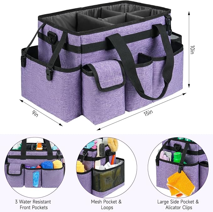 Cleaning Caddy Bag, Large Cleaning Supplies Organizer - Image 3
