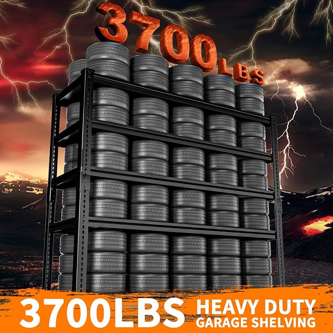 Storage Shelves Heavy Duty, 5-tier Adjustable Metal Industrial Utility Shelf - Image 4