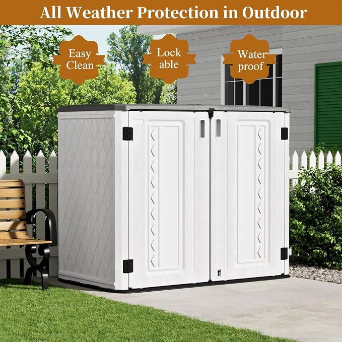 ZZM 4x3FT Heavy-Duty Outdoor Storage Shed | 34 Cu.Ft Waterproof Resin Cabinet - Image 9