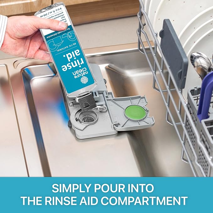 Nature Clean Natural Dishwasher Rinse Aid Liquid, Plant-Based Dishwasher Drying - Image 4