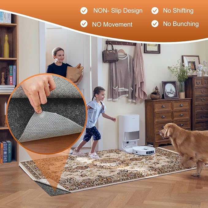 Felt Rug Pad, 2 x 3 Ft Rubber Non-Slip Rug Pad Gripper, Keep Rugs Secure and in - Image 6