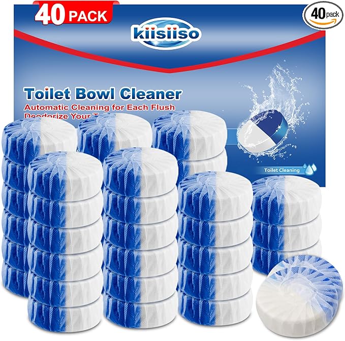 KIISIISO Toilet Bowl Cleaners 40 PACK, Long-Lasting Toilet Bowl Cleaner Tablets by Long-lastingCleanToilet