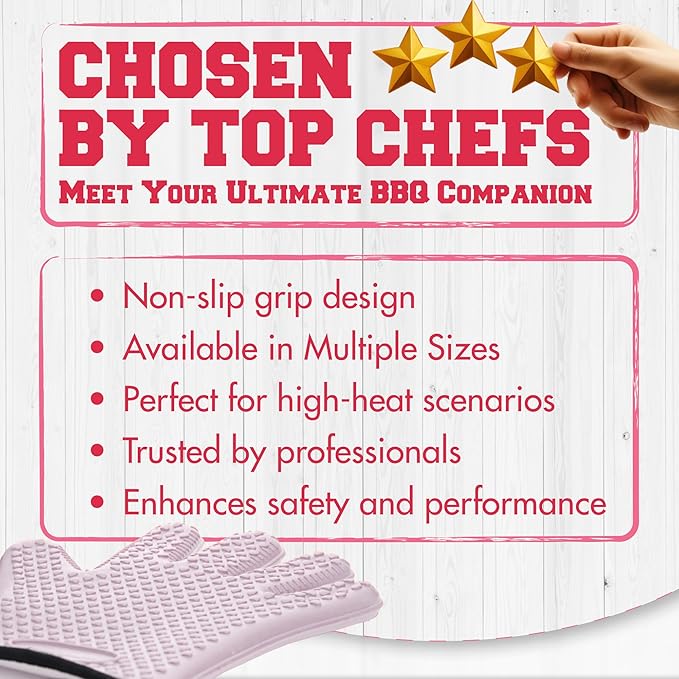 KITCHEN PERFECTION XL Silicone Smoker Oven Gloves - Image 3