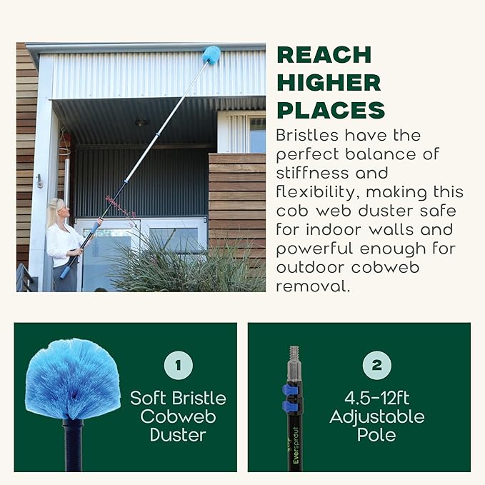 EVERSPROUT Twist-On Cobweb Duster | Indoor & Outdoor use Brush Attachment | - Image 3