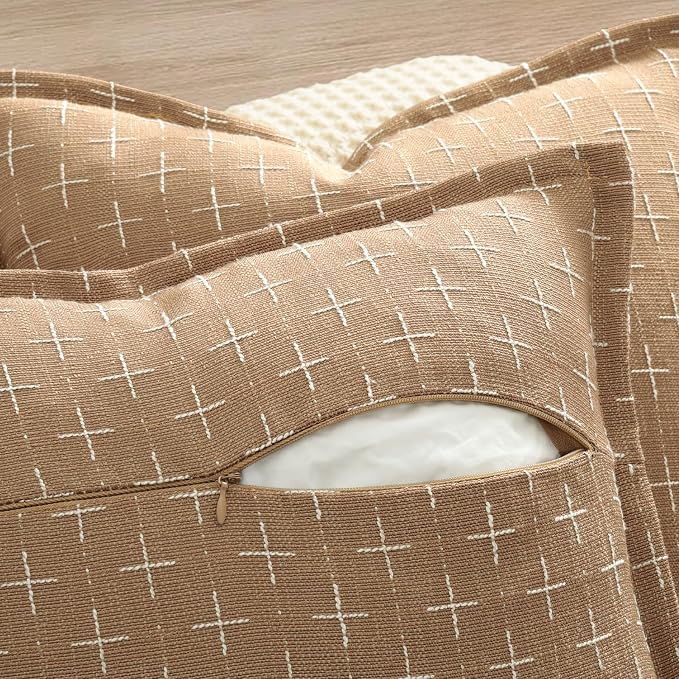 ZWJD Throw Pillow Pillow Covers 26x26 Set of 2 Soft Polyester Textured Pillow - Image 3