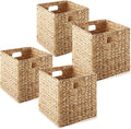 Casafield 10.5" x 10.5" Water Hyacinth Storage Baskets, Natural by Casafield
