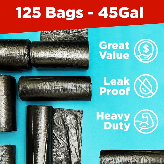 ToughBag 40-45 Gallon Trash Bags Heavy Duty | Black Garbage Bags | Made In USA - Image 3