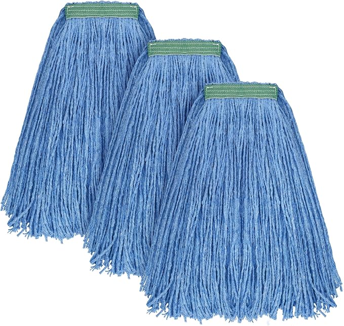 Matthew Cleaning 16oz 3Pack Cotton Floor Mop, Cotton Looped-Open String Heavy by MATTHEWCLEANINGPRODUCTS