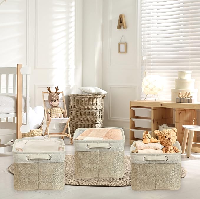 SIMPLE HOUSEWARE Large Fabric Storage Bin, 14.4" x 10" - Image 3