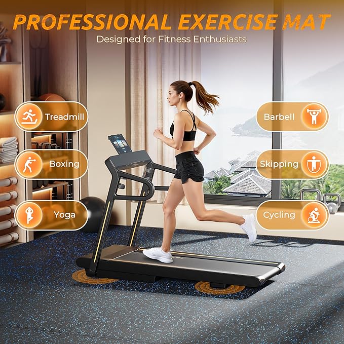 PRAISUN 0.6" Thicker Gym Mat, 6 Tiles 24 Sq Ft Workout Mats, Interlocking Foam - Image 2