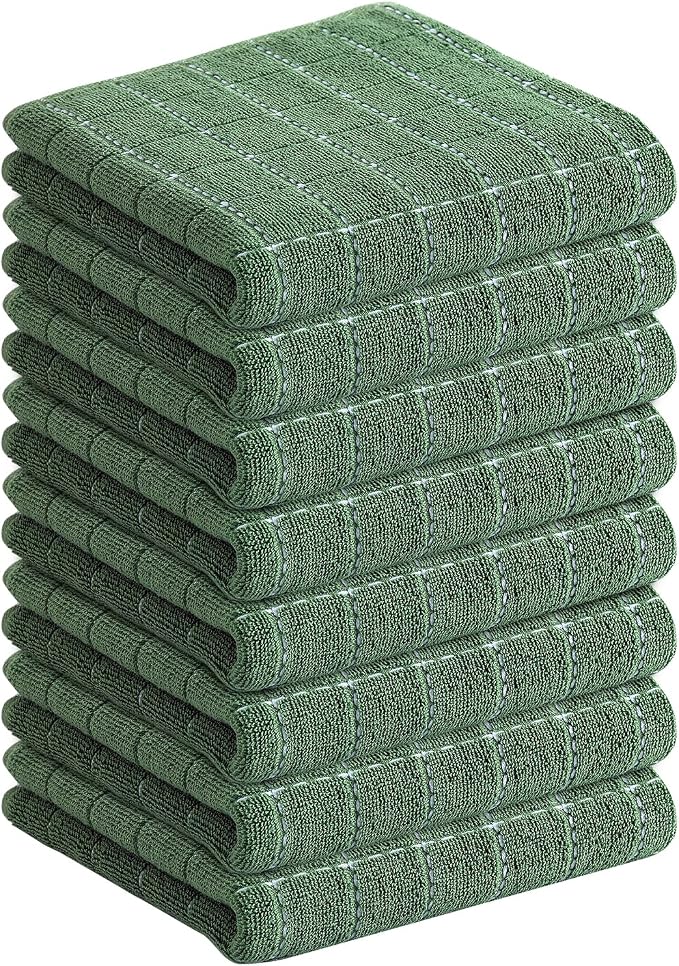 Homaxy 100% Cotton Terry Kitchen Towels, Checkered Designed, Soft and Super by Homaxy