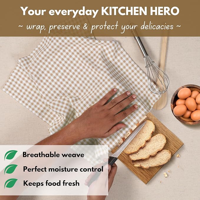 Native Fab Gingham Check Kitchen Dish Towels 16"x26" Set of 12-100% Cotton Mini - Image 4
