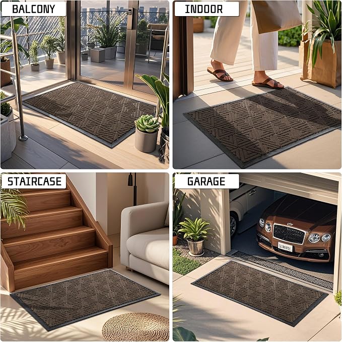 Yimobra Large Door Mat 47x32, All-Weather Waterproof Non-Slip Welcome Matt - Image 8