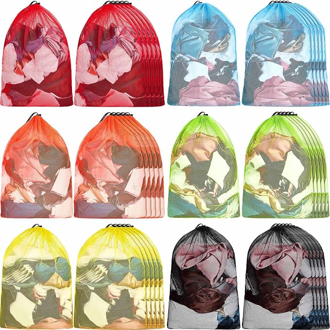 Berlune 36 Pcs Large Laundry Bag Colorful Extra Large Mesh Laundry Bag Bulk by Berlune