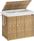 SONGMICS Laundry Hamper with Lid, 42.3 Gallon Synthetic Rattan Clothes Laundry by SONGMICSbySONGMICSHOME