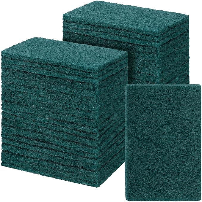Hoolerry 50 Pcs Heavy Duty Scouring Pads Non Scratch Household Scrub Pads by Hoolerry