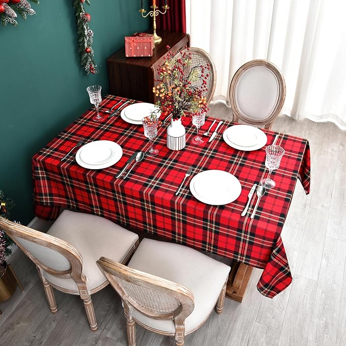 Classic Gingham Buffalo Xmas Tablecloth Fabric - Image 8