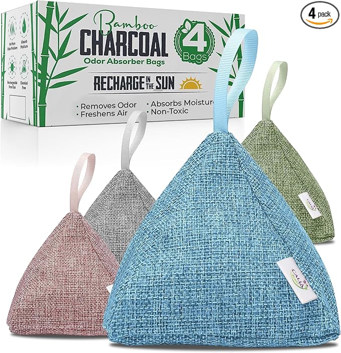 4 Pack Bamboo Charcoal Air Purifier Bags 200 Grams Each by CallaBurst