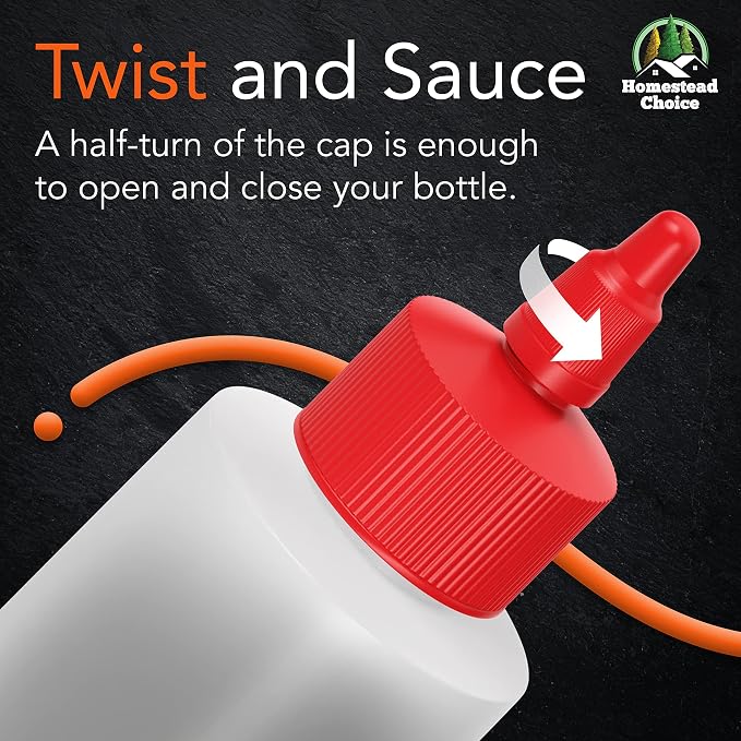 6-pack Plastic Squeeze Bottles for Sauces - 16oz Condiment Squeeze Bottles for - Image 4