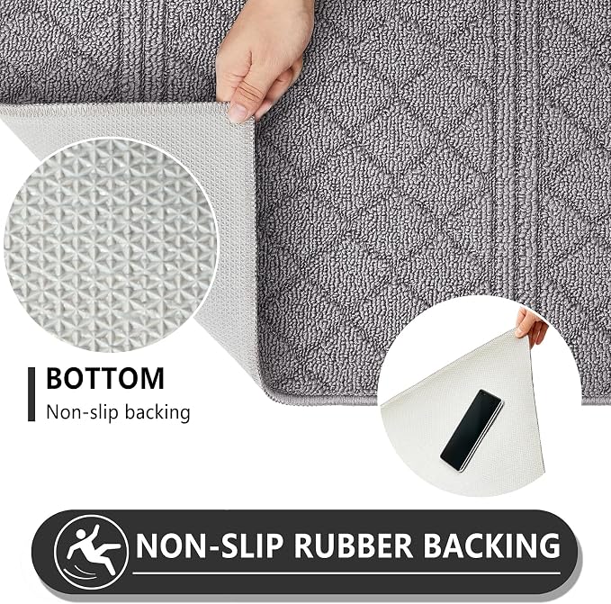 REFETONE Indoor Doormat, Front Back Door Mat 36"x59" Absorbent Rubber Backing - Image 3