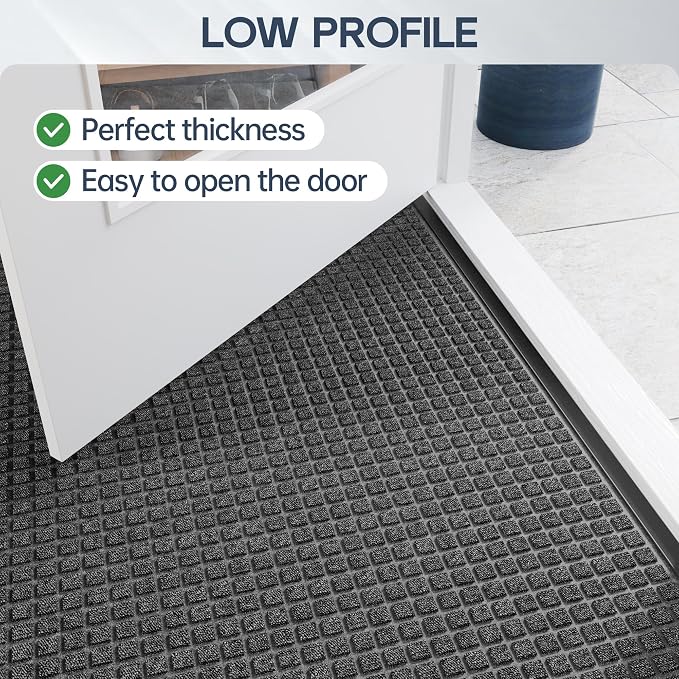 Amyracel Indoor Mat All Season Weather Outside Door Mats, Low Profile Doormat - Image 2