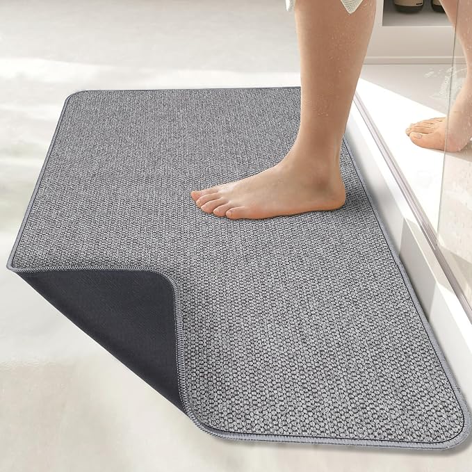 Bath Mat, Ultra Thin Bathroom Rugs, Rubber Bath Mats - Image 2