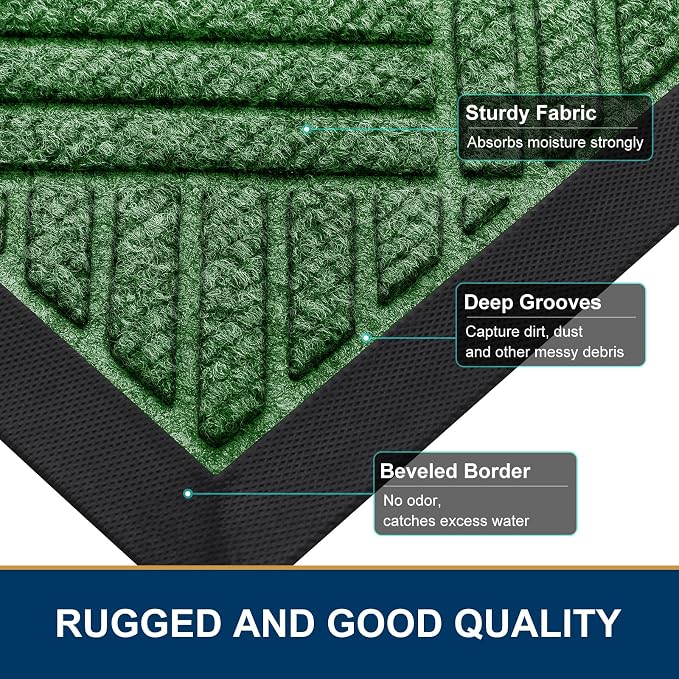 Smiry Front Door Mat Outside Entrance, Heavy Duty Outdoor Indoor Mat, Natural - Image 4