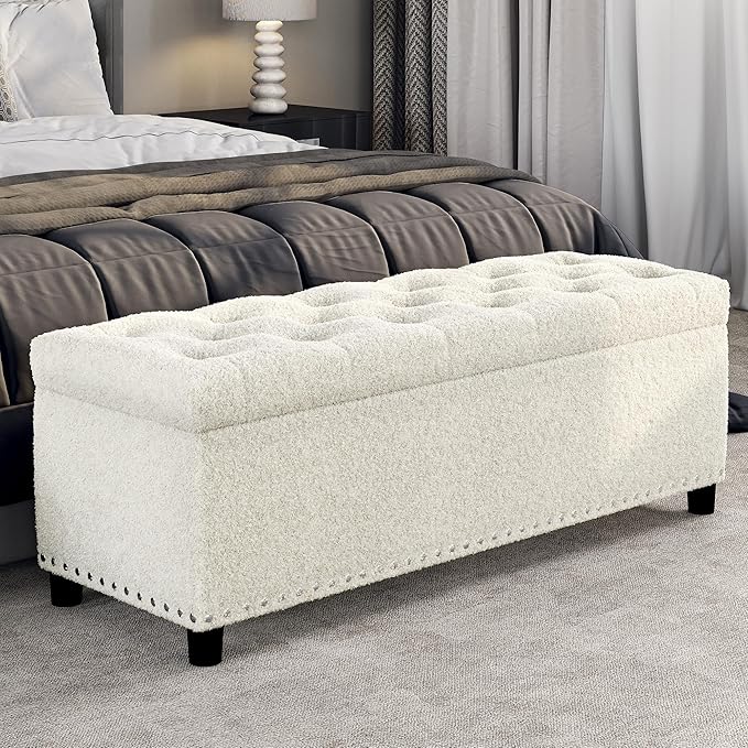 BELLEZE 47" Storage Ottoman, Storage Bench by BELLEZE