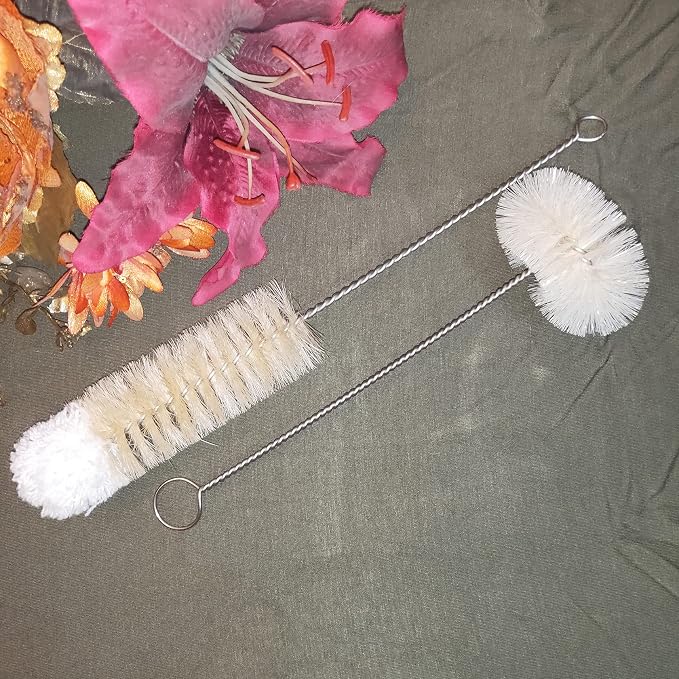 Coralpearl Bottle Brushes Thin Long Handle X 2, Skinny Wire Cleaner Set in - Image 4