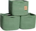 NaturalCozy Storage Cubes 9”x9”x7”Cotton Rope Woven Baskets by NaturalCozy