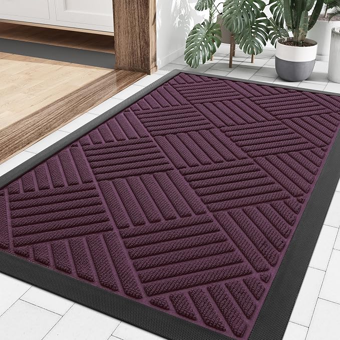 Smiry Front Door Mat Outside Entrance, Heavy Duty Outdoor Indoor Mat, Natural by Smiry