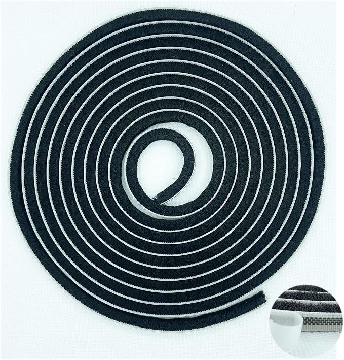 Adhesive Pile Weather Stripping, Weatherstrip Fuzzy Door Brush Strip by Zhilokdor