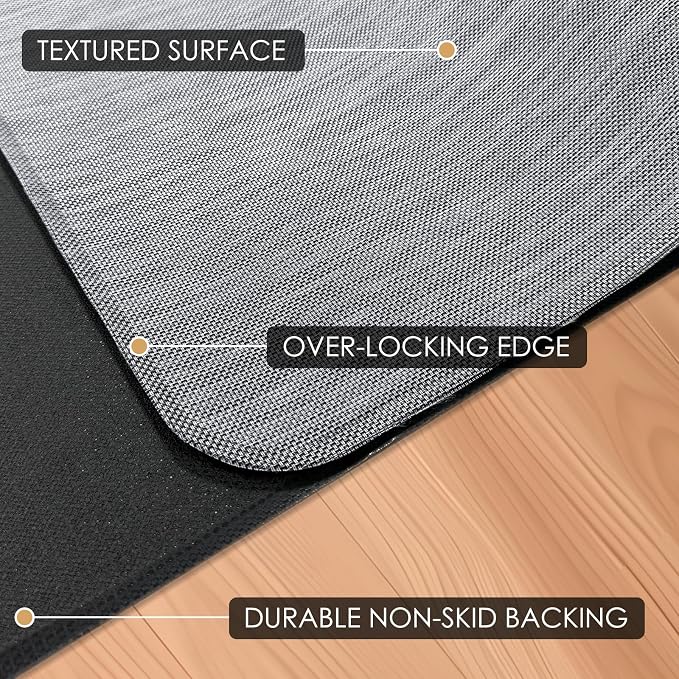Kuyal Office Chair Mat for Hardwood Floor, Anti Slip, Non-Curve Computer Chair - Image 3